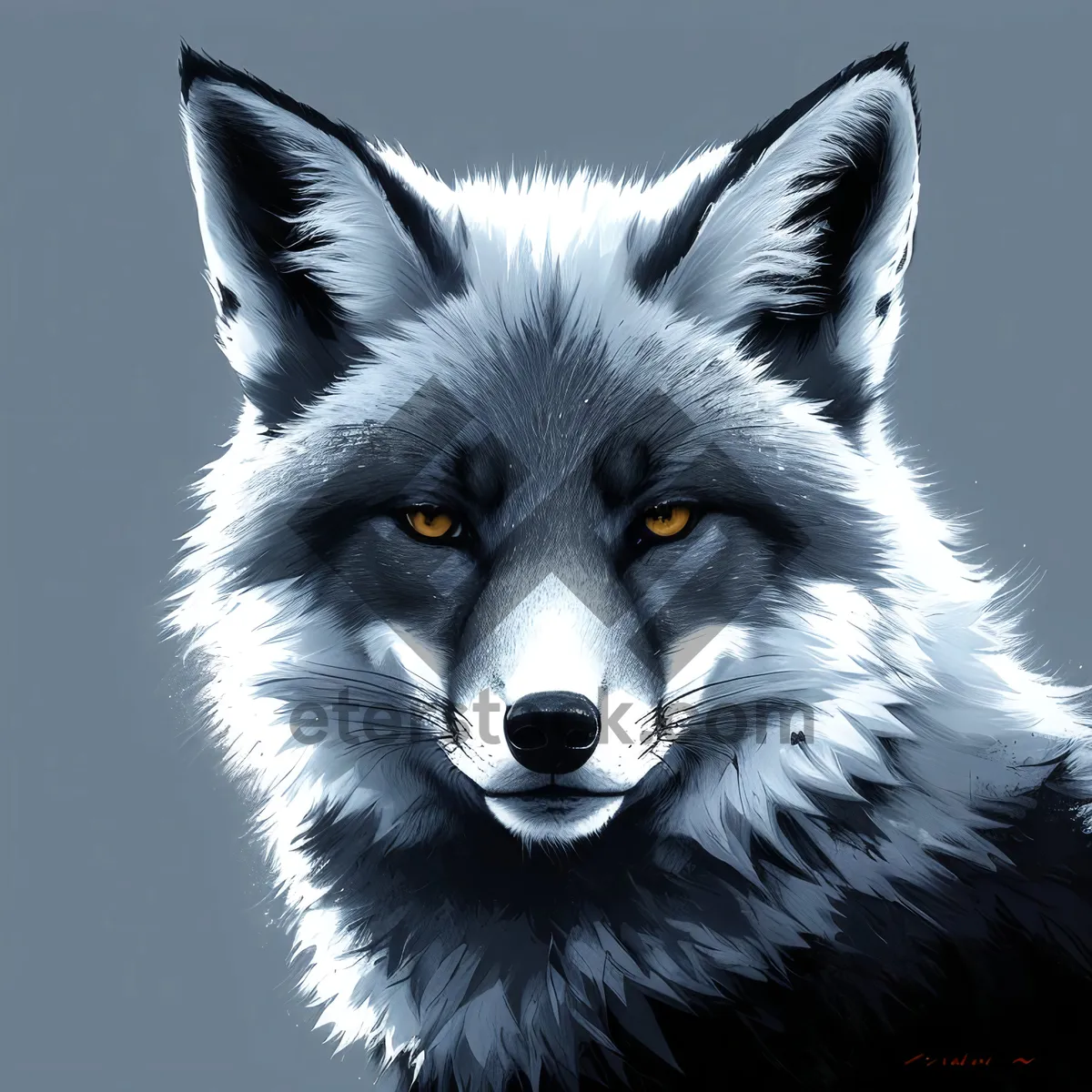 Picture of Majestic White Canine Wolf Portrait