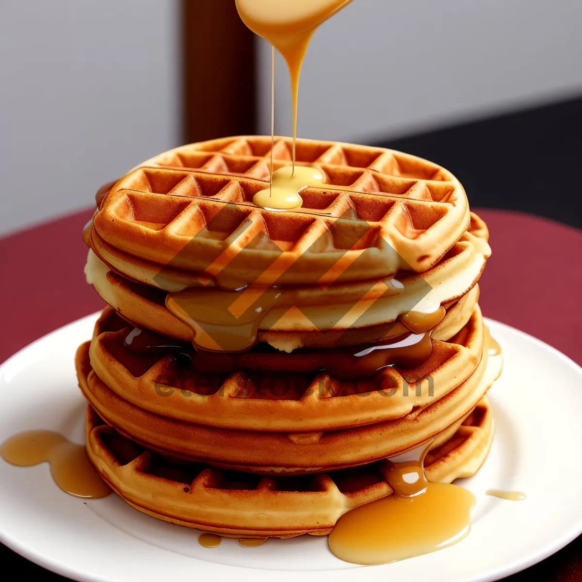 Picture of Sweet Chocolate Sauce Drizzled on Decadent Pastry