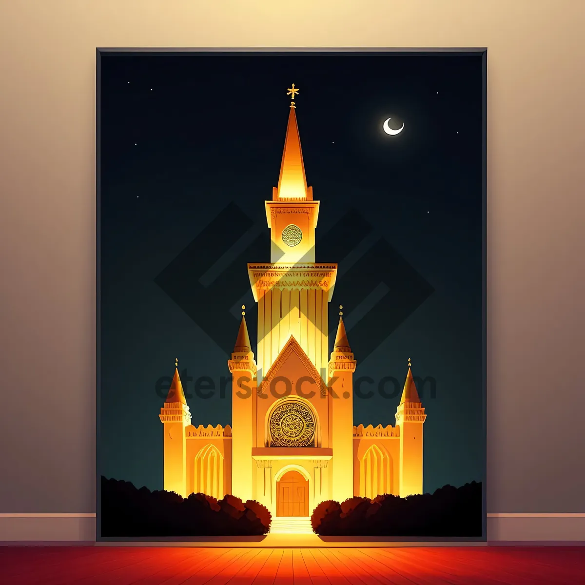 Picture of Golden Orthodox Minaret in Historic City