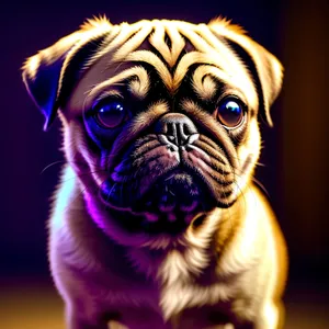 Pug Puppy: Adorable Wrinkled Canine Portrait