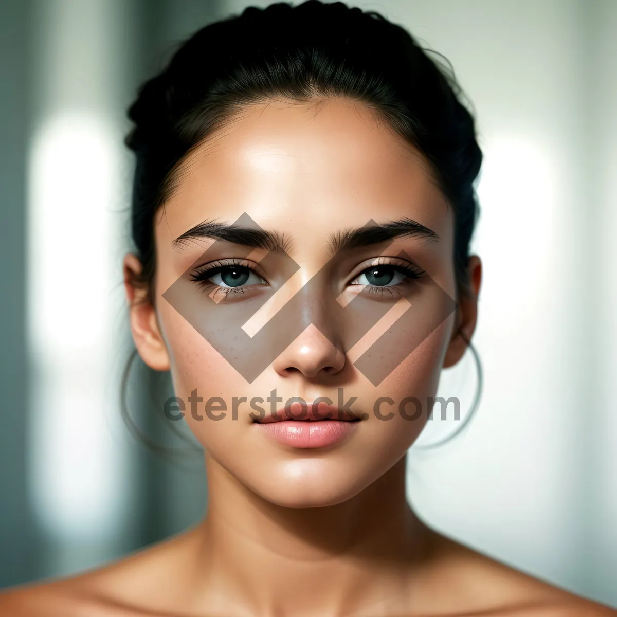 Picture of Stunning Young Woman with Flawless Skin and Mesmerizing Eyes