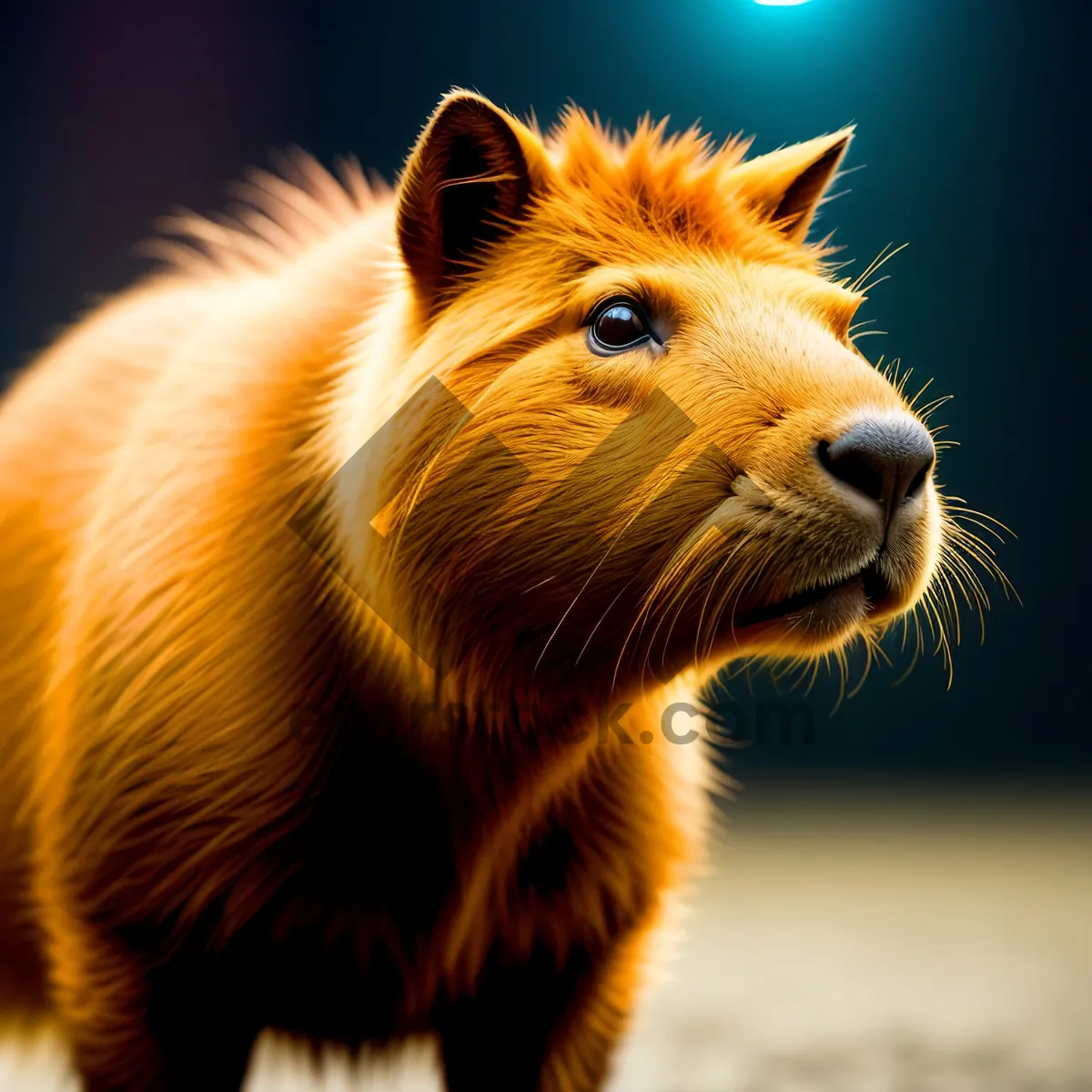 Picture of Furry Lion Cub with Playful Whiskers