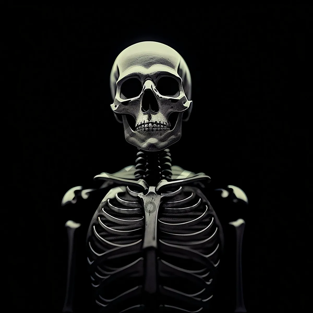 Picture of Darkened Depths: Spine-Chilling Skeleton Skull