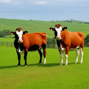 Rural Horse grazing in meadow