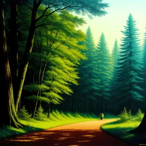 Lush Summer Forest Illuminated by Sunlight