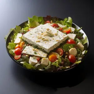 Fresh Gourmet Salad with Grilled Cheese and Veggies