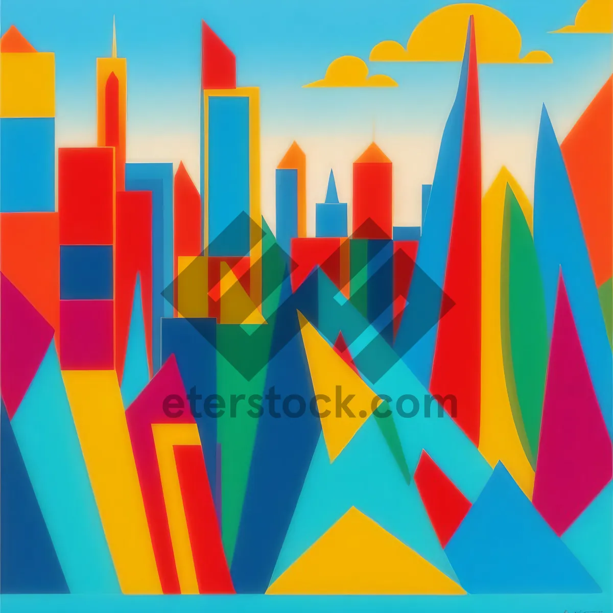 Picture of Graphic symbol design with flag and breeze.