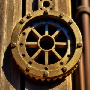 Antique Metal Cannon Wheel with Valve.