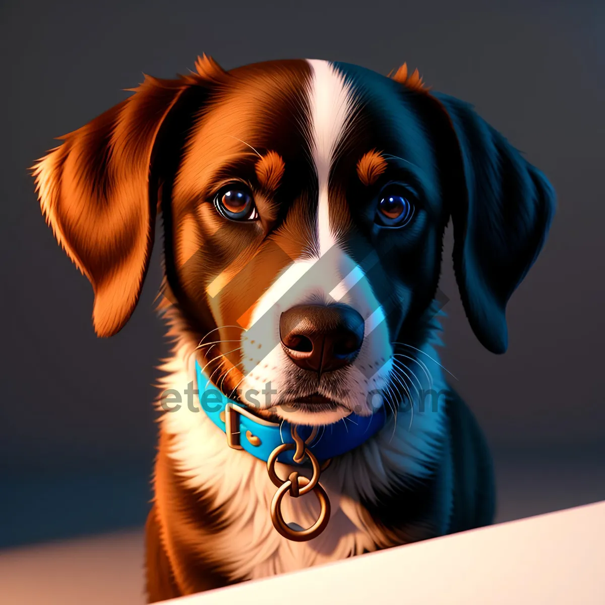 Picture of Adorable Purebred Canine Companion - Brown Retriever Sitting