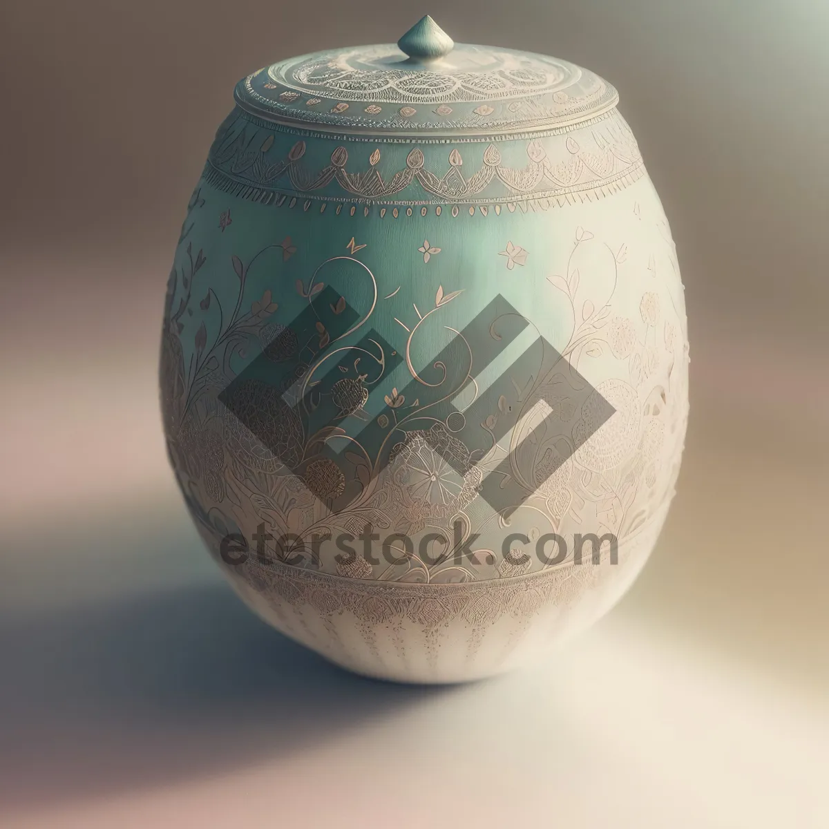 Picture of Traditional Chinese Porcelain Teapot with Ornamental Glass Ball