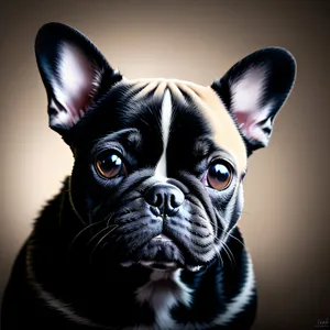 Adorable Bulldog Terrier Posing for Studio Portrait