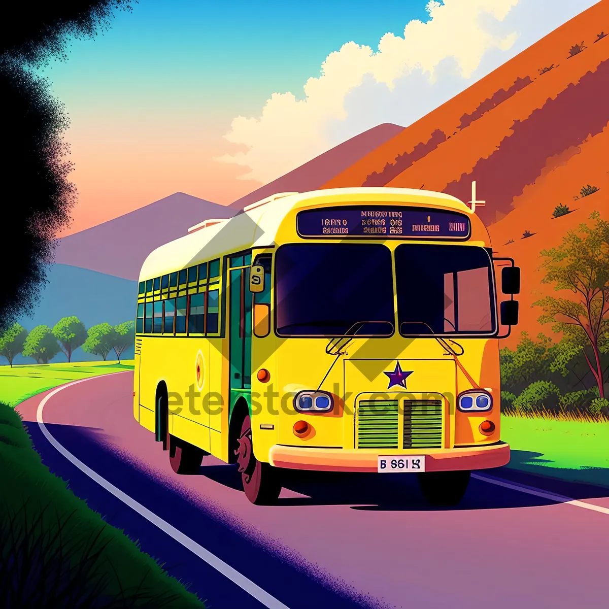 Picture of Busy Wheels: Swift School Bus Transportation on Highways