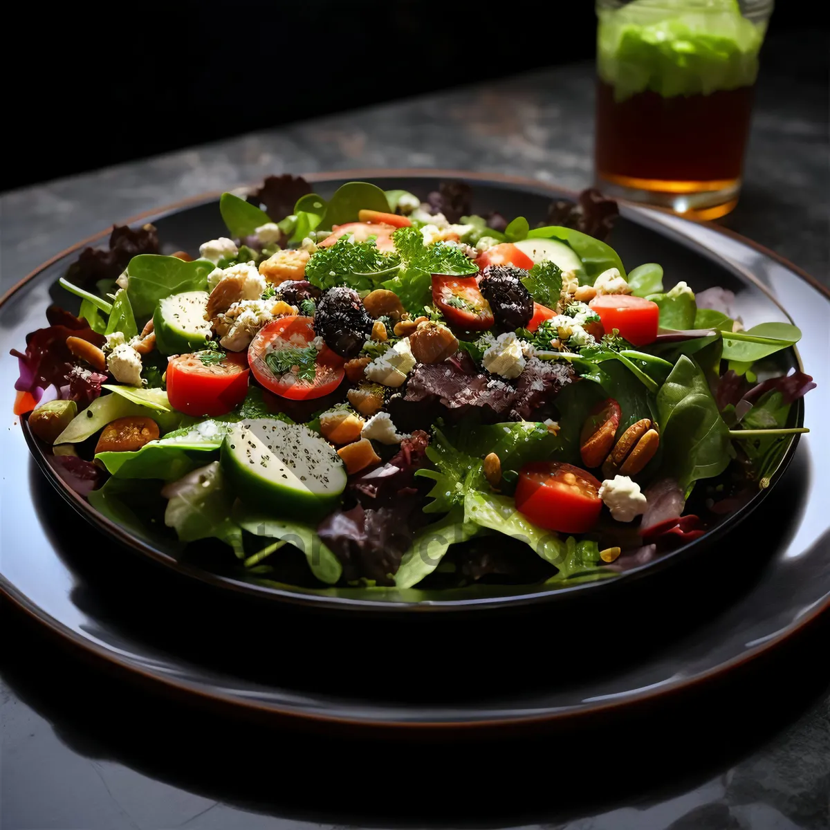 Picture of Fresh Vegetable Salad with Green Peas and Tomatoes