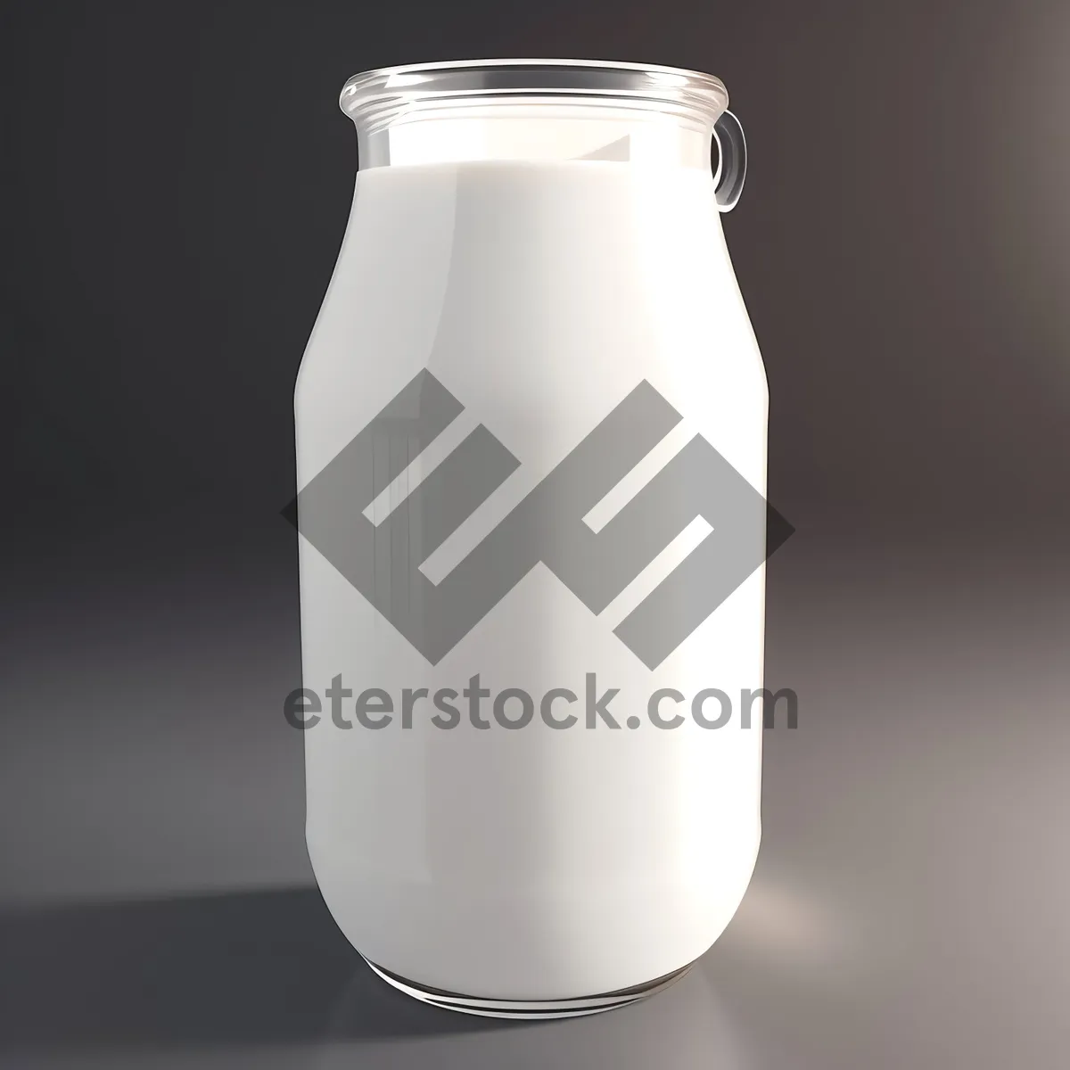 Picture of Refreshing Milk in Clear Glass Bottle