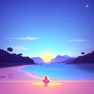 Golden Horizon over Serene Ocean