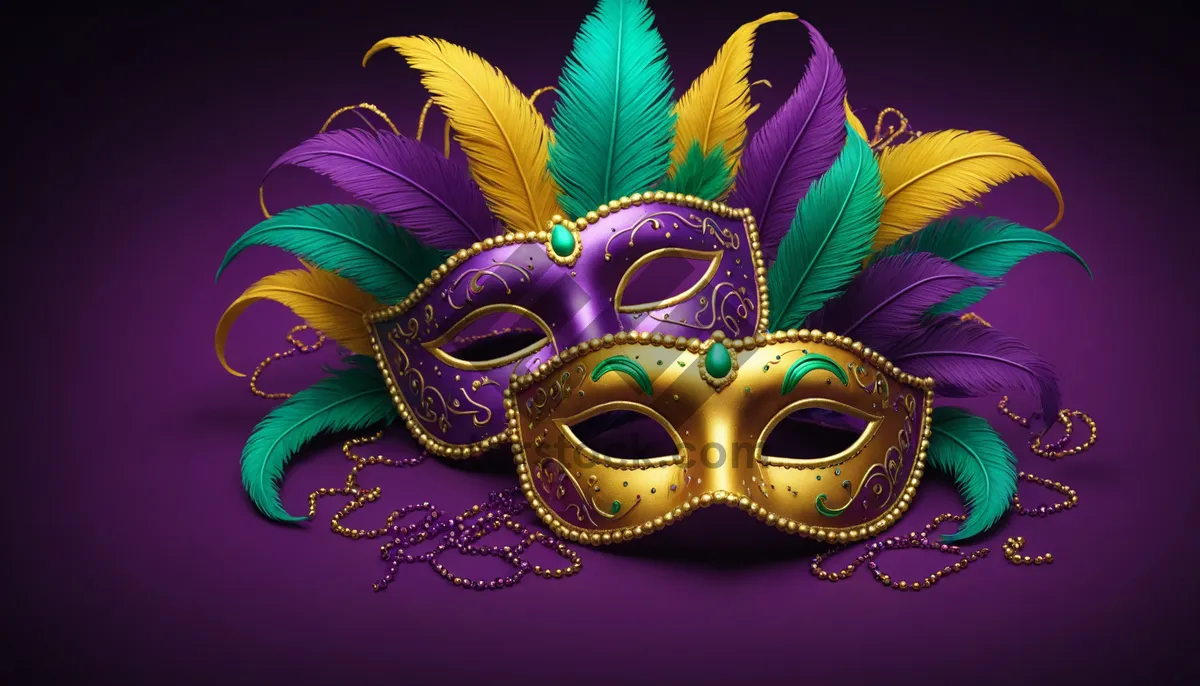 Picture of Colorful Masquerade Face Mask Design - Fun Carnival Decoration