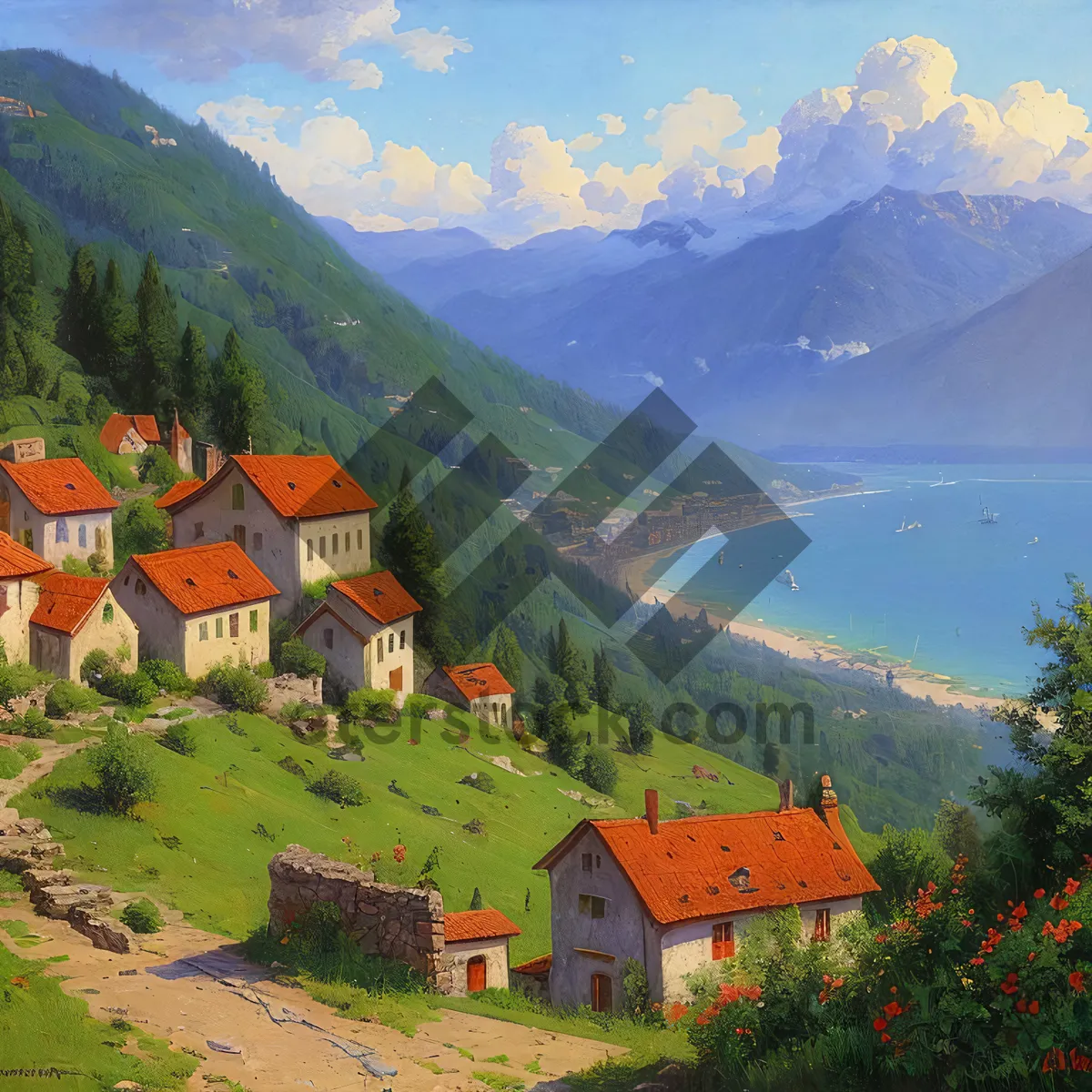 Picture of Alpine Serenity: Majestic Mountains, Lakes, and Pristine Landscapes