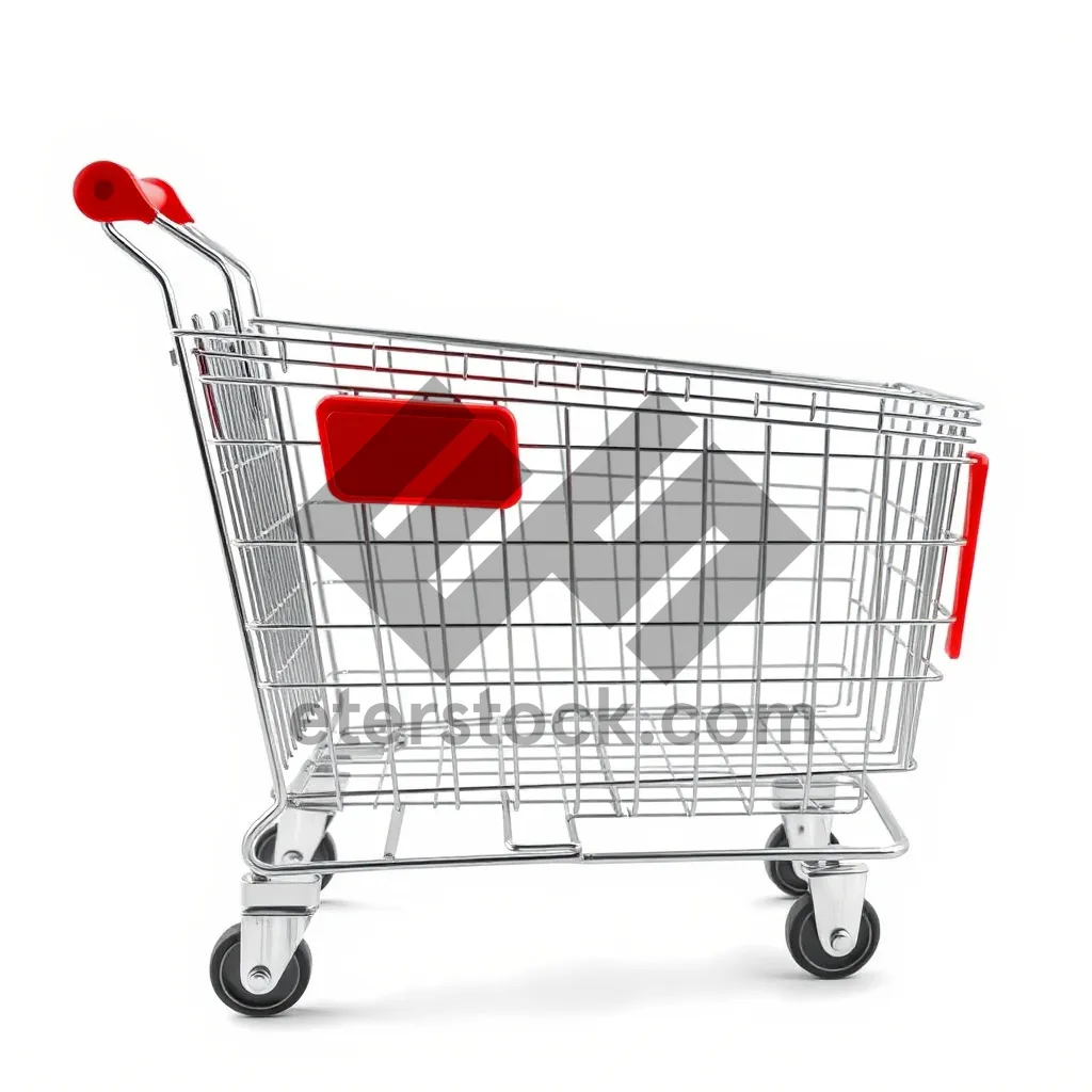 Picture of Supermarket Shopping Cart 3D Empty Customer Basket