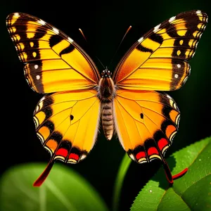 Vibrant Monarch Butterfly Flying Among Colorful Flowers