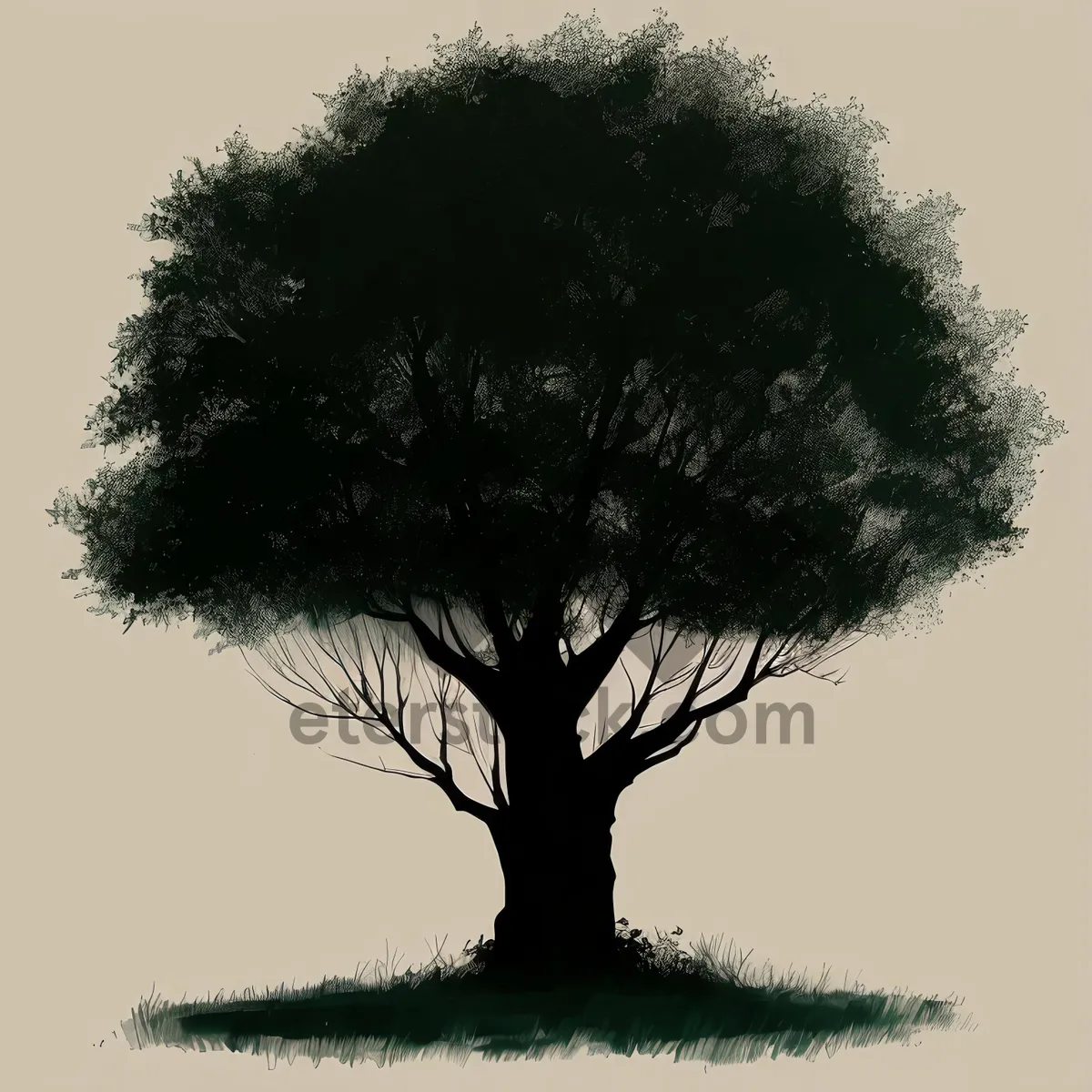 Picture of Serene Oak: Majestic Tree in Natural Woodland