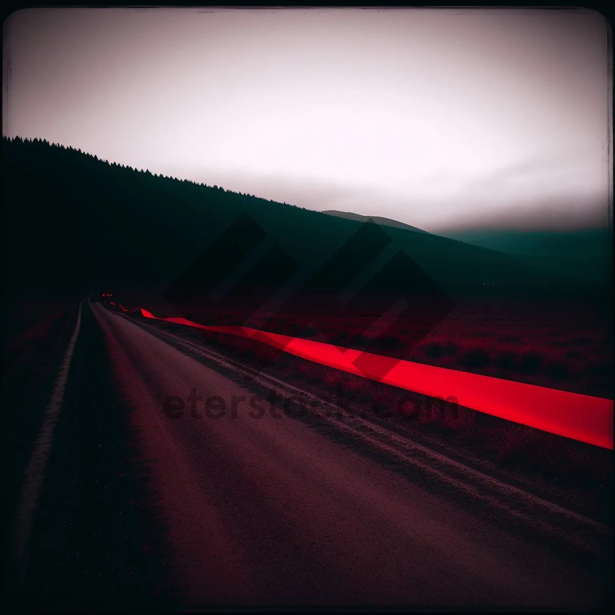 Picture of Highway Night Drive: Blurred Motion Under Starry Sky