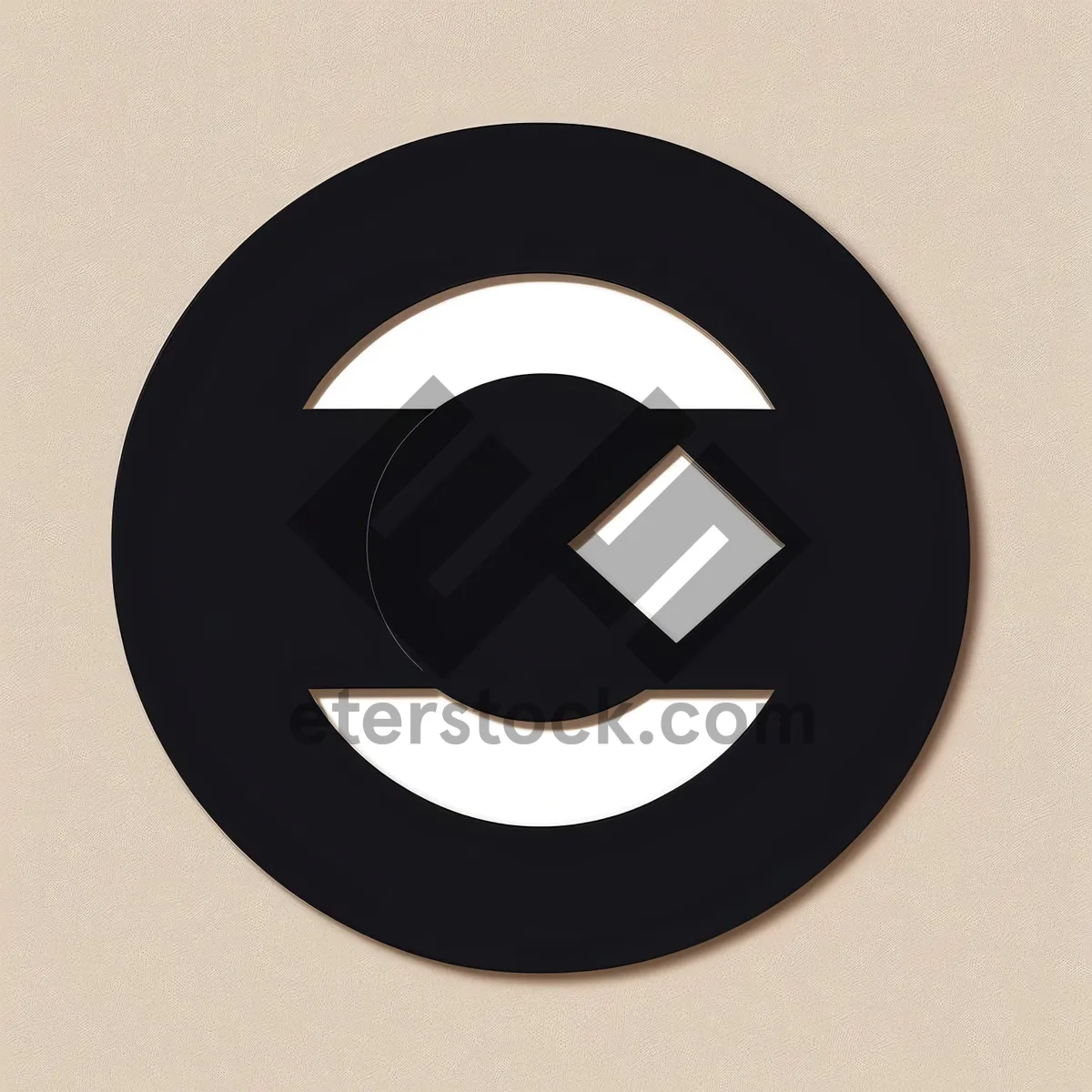 Picture of Shiny Metallic Round Button Icon with Shadow.