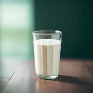 Milk Glass Refreshment: Cold Creamy Beverage in a Mug