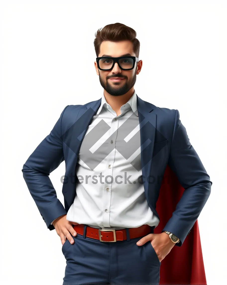 Picture of Attractive businessman with confident smile in corporate office.