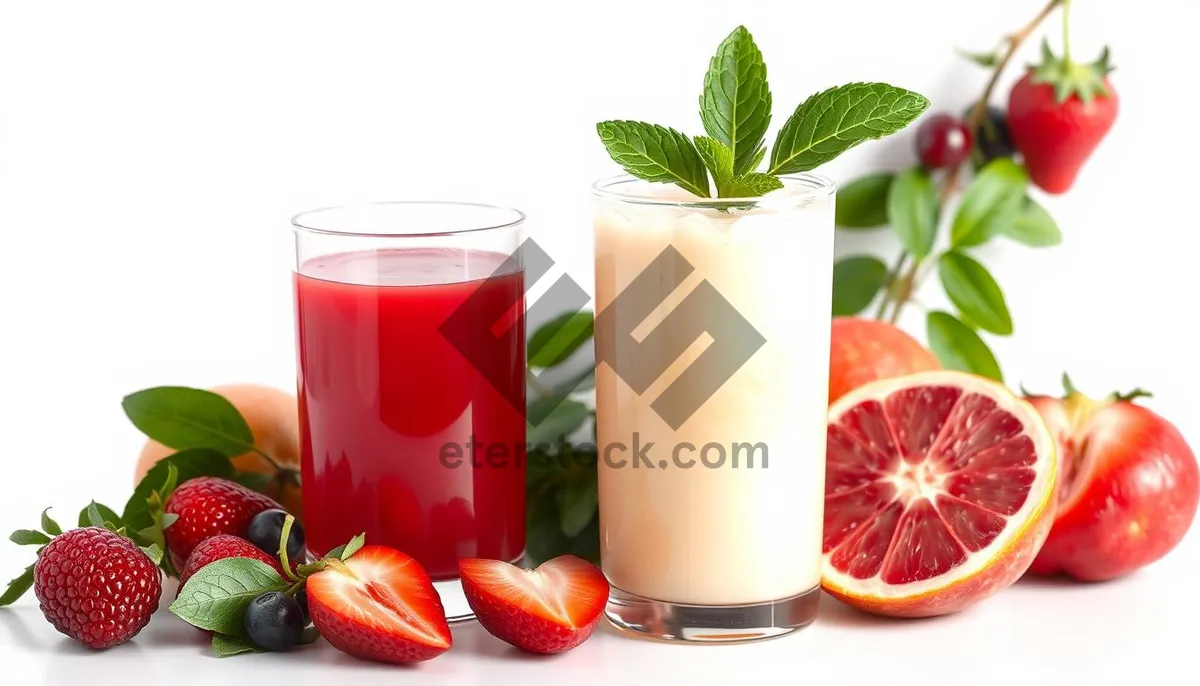 Picture of Healthy Strawberry Tea Refreshment in Glass Cup