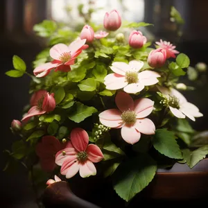 Spring Pink Floral Bouquet with Geraniums