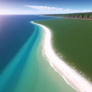 Serenity by the Shore: Turquoise Waves and Sunny Skies