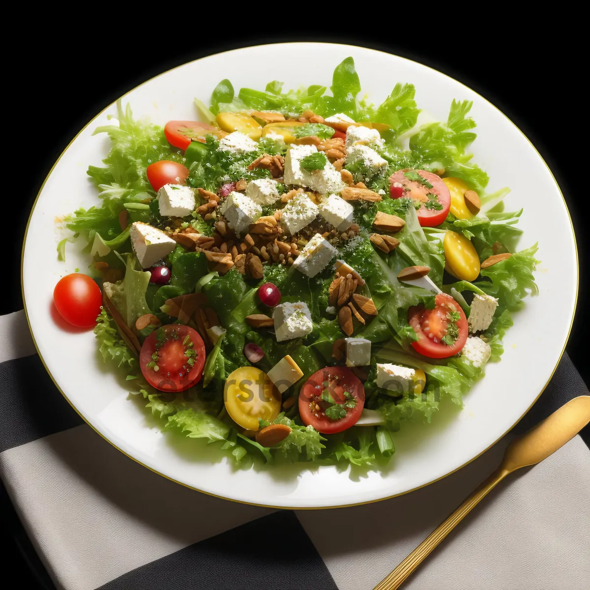 Picture of Fresh and gourmet vegetable salad with grilled meat