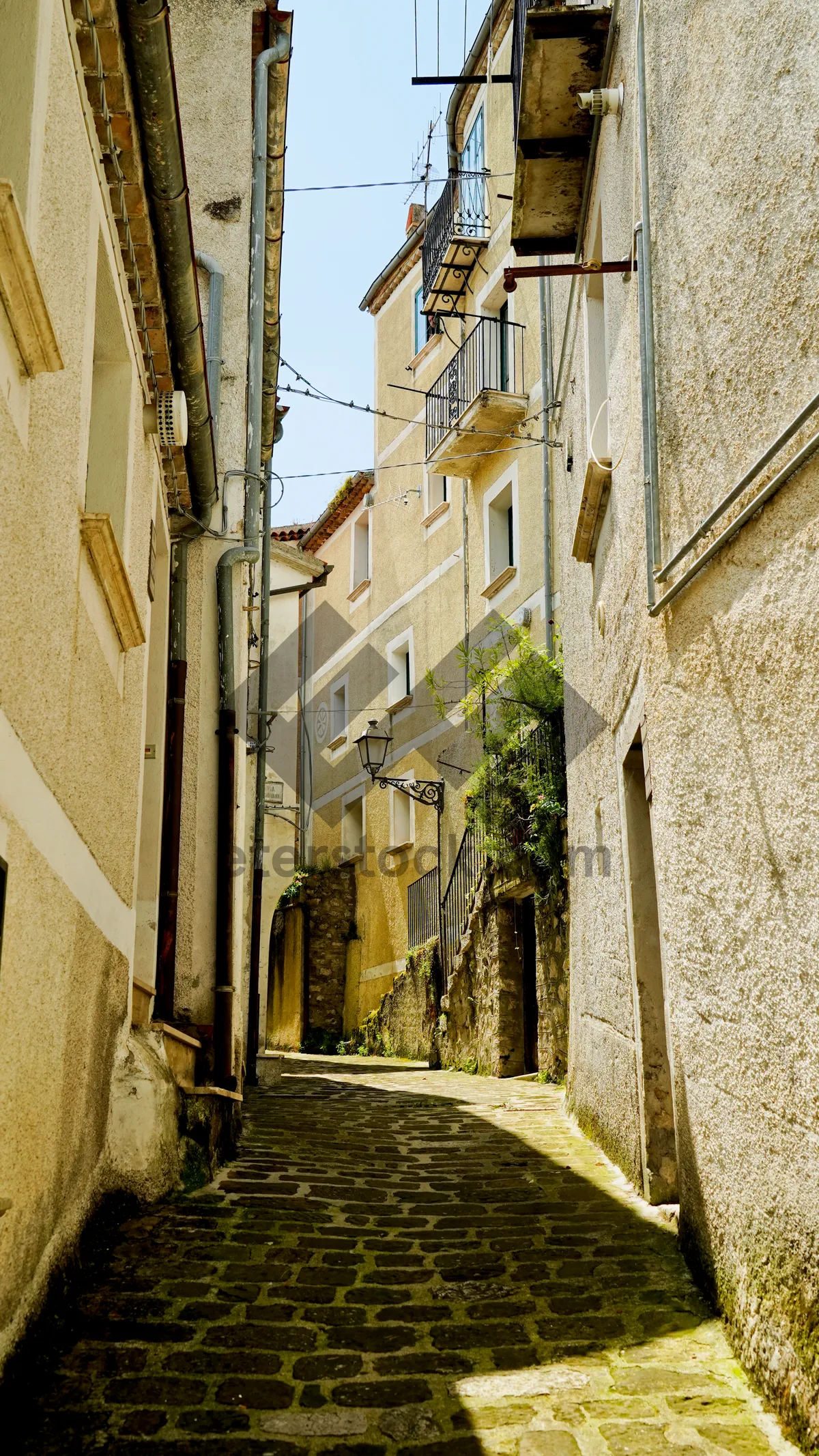 Picture of Historic stone house in quaint medieval alley.