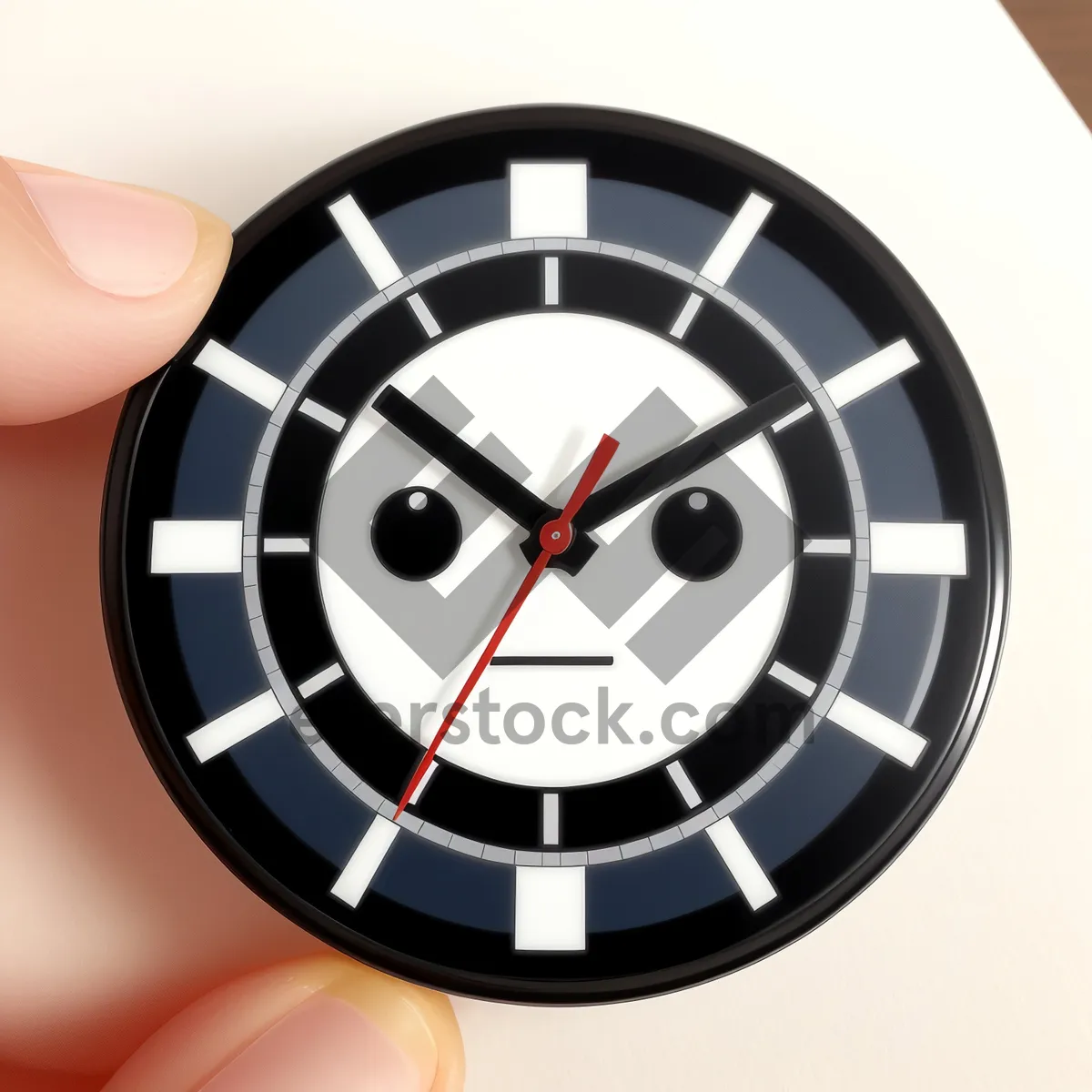Picture of Glossy Black 3D Round Time Icon
