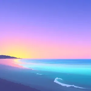 Serene Sunset Over Ocean Waves