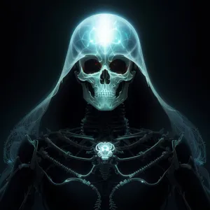 Black Skull Mystic Pirate Skeleton Head Anatomy Image
