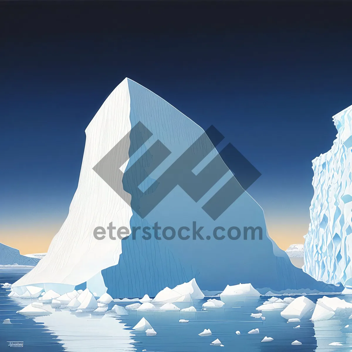 Picture of Frozen Majesty: Glacial Peaks Embracing Icy Skies