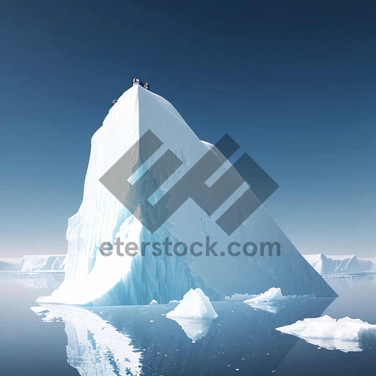 Picture of Winter Wonderland: Majestic glacier amidst snowy mountains and clear skies