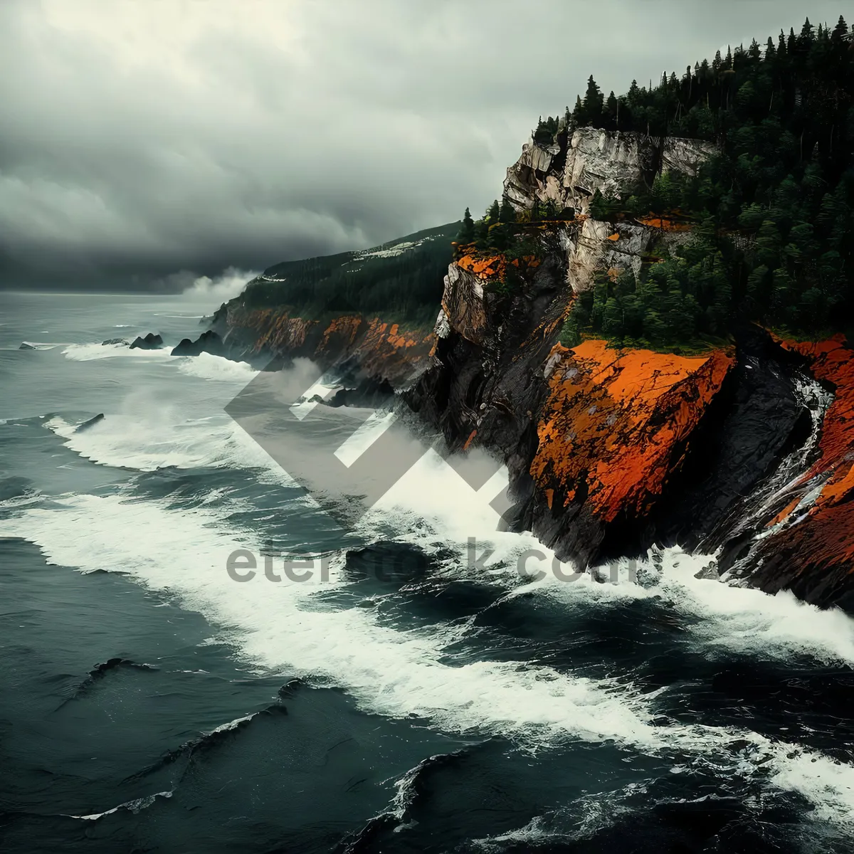 Picture of Sunset Shipwreck on Rocky Coast