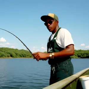 Serene fishing scene by the sea