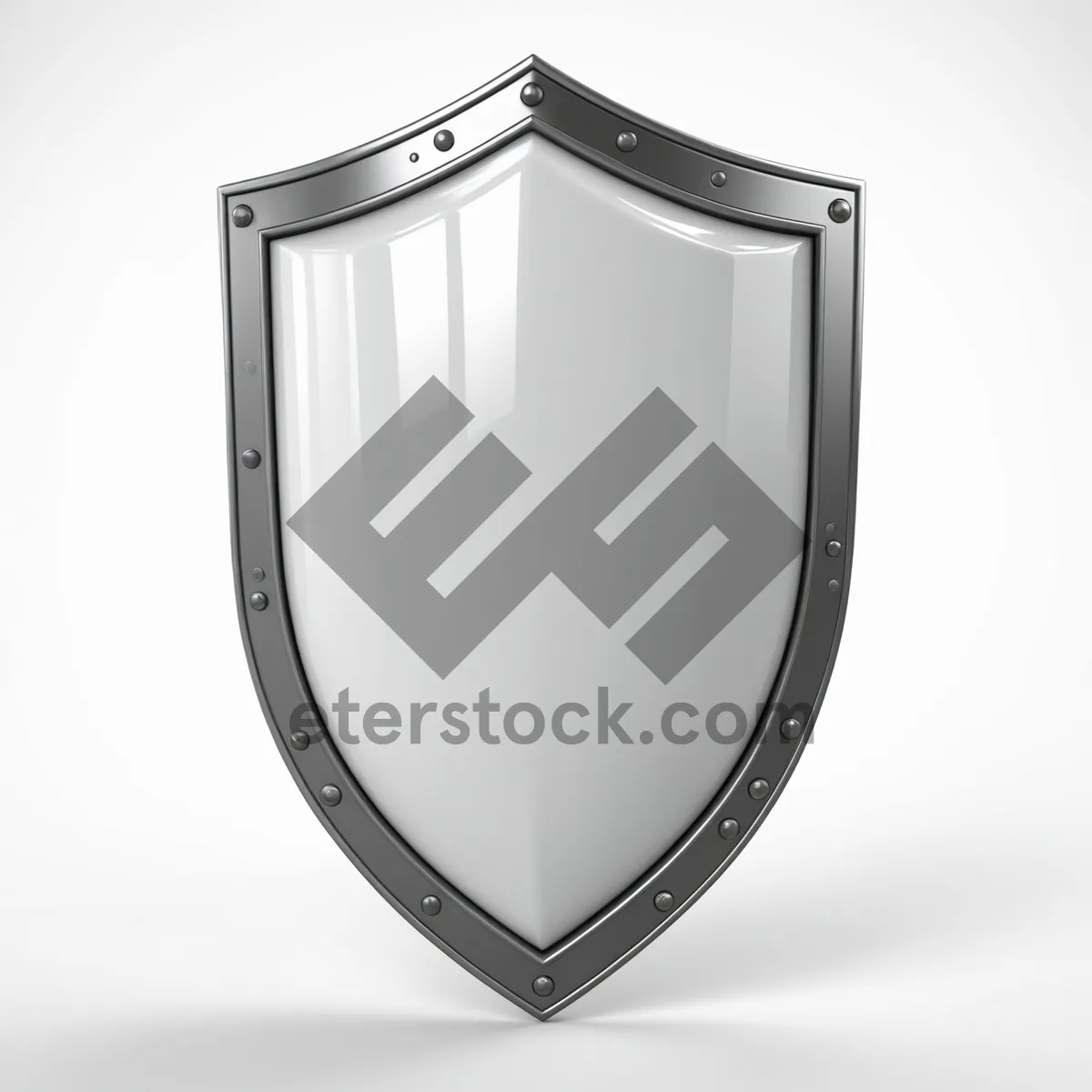Picture of Shiny metal heraldic shield icon symbol