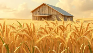 Golden Wheat Field Under Sunny Summer Sky