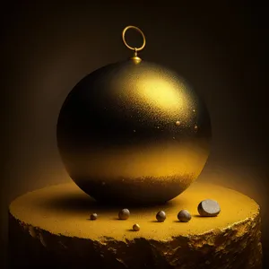 Festive Golden Bauble: Traditional Holiday Decoration