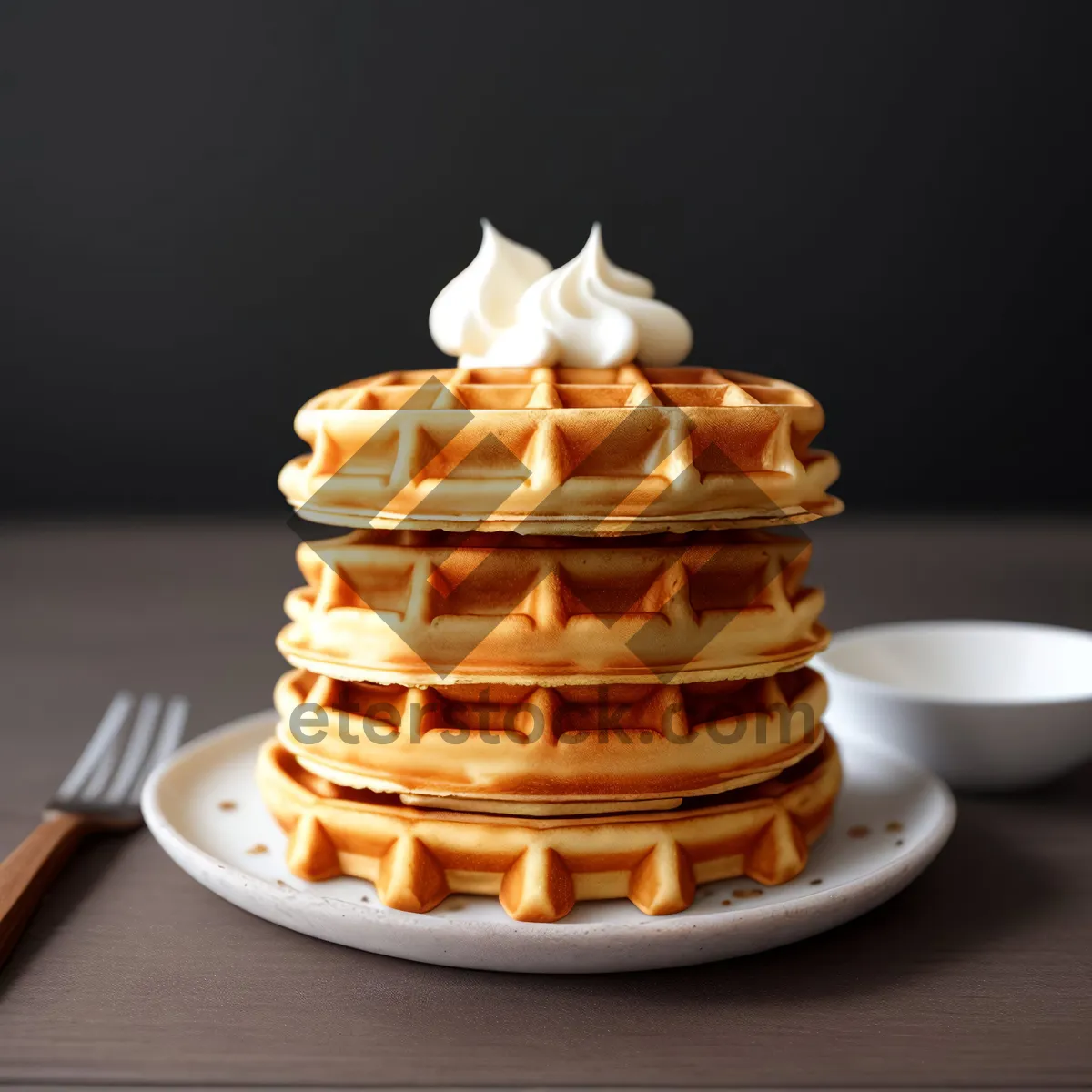 Picture of Delicious breakfast coffee with sweet pastry