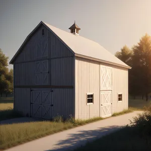 Rustic Country Barn nestled amid Trees