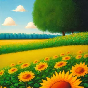 Vibrant Sunflower Bloom in Sunny Meadow