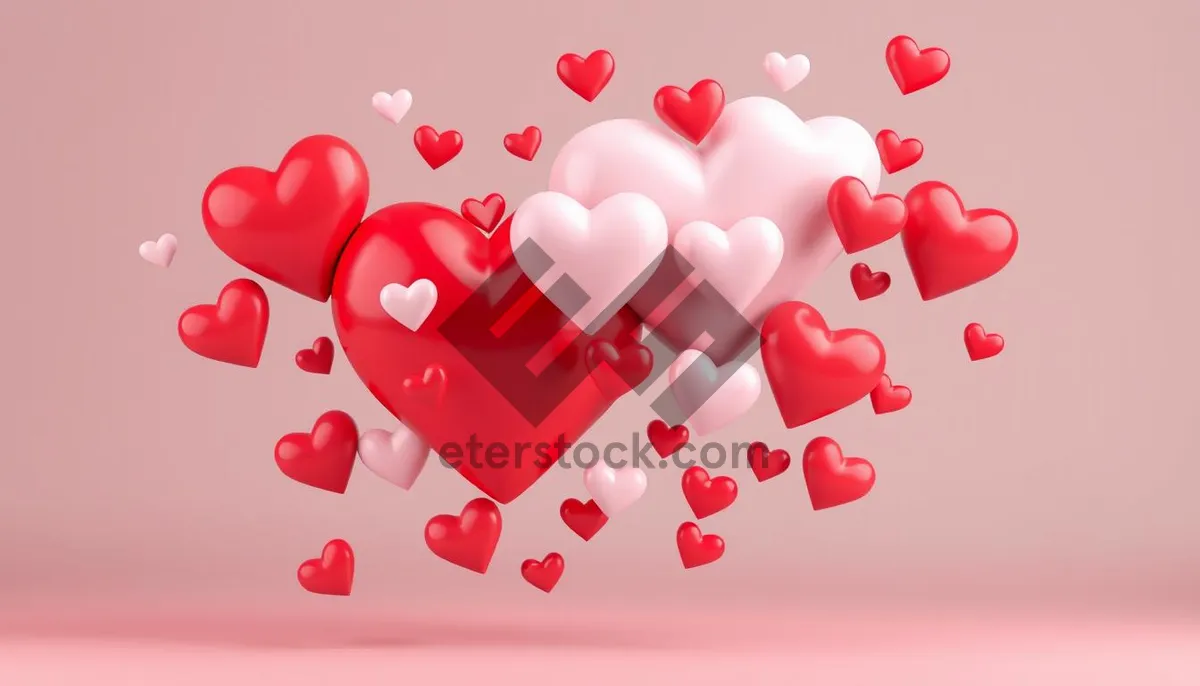 Picture of Valentine's Day Heart Decoration and Confetti Celebrating Love