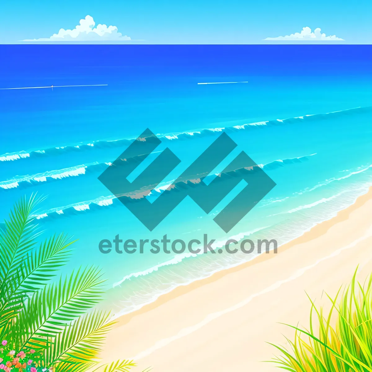 Picture of Vibrant Colorful Graphic Wave Pattern Design