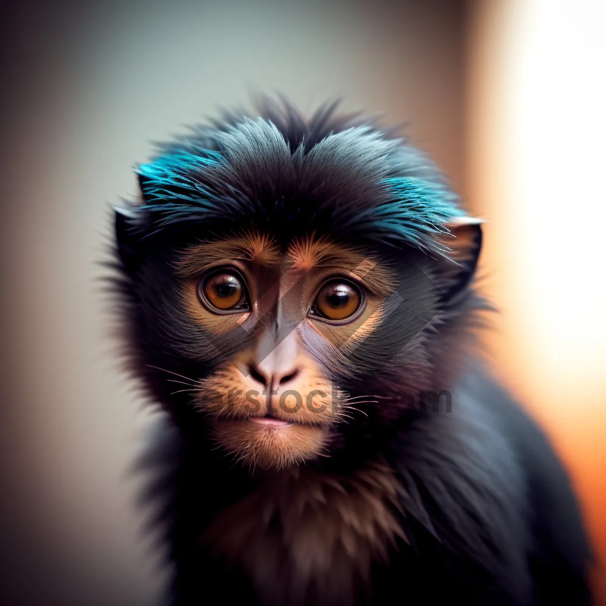 Picture of Cute Primate with Intense Black Eyes