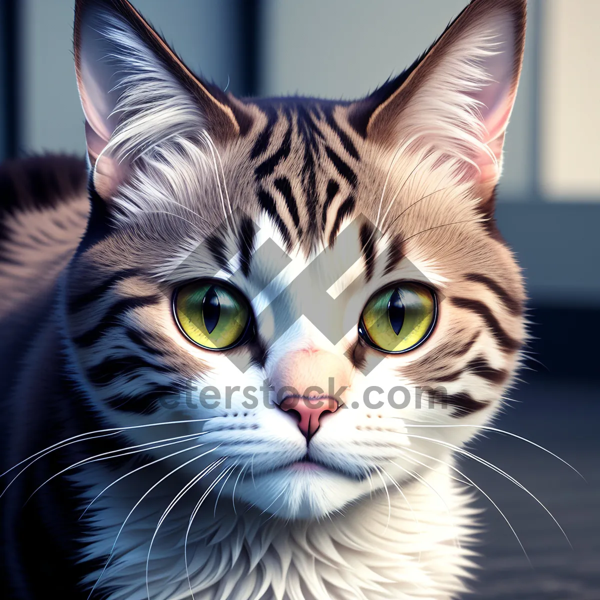 Picture of Cute Tabby Kitty with Expressive Eyes